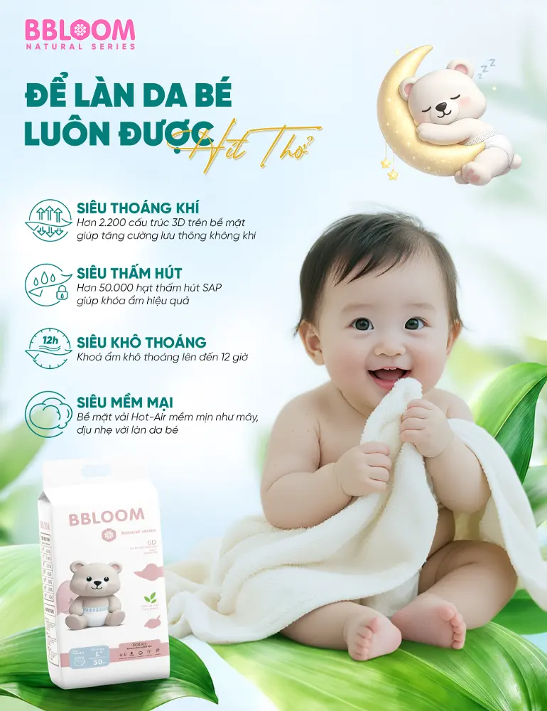 Tã BBLOOM sơ sinh – Dịu nhẹ từ cái chạm đầu tiên