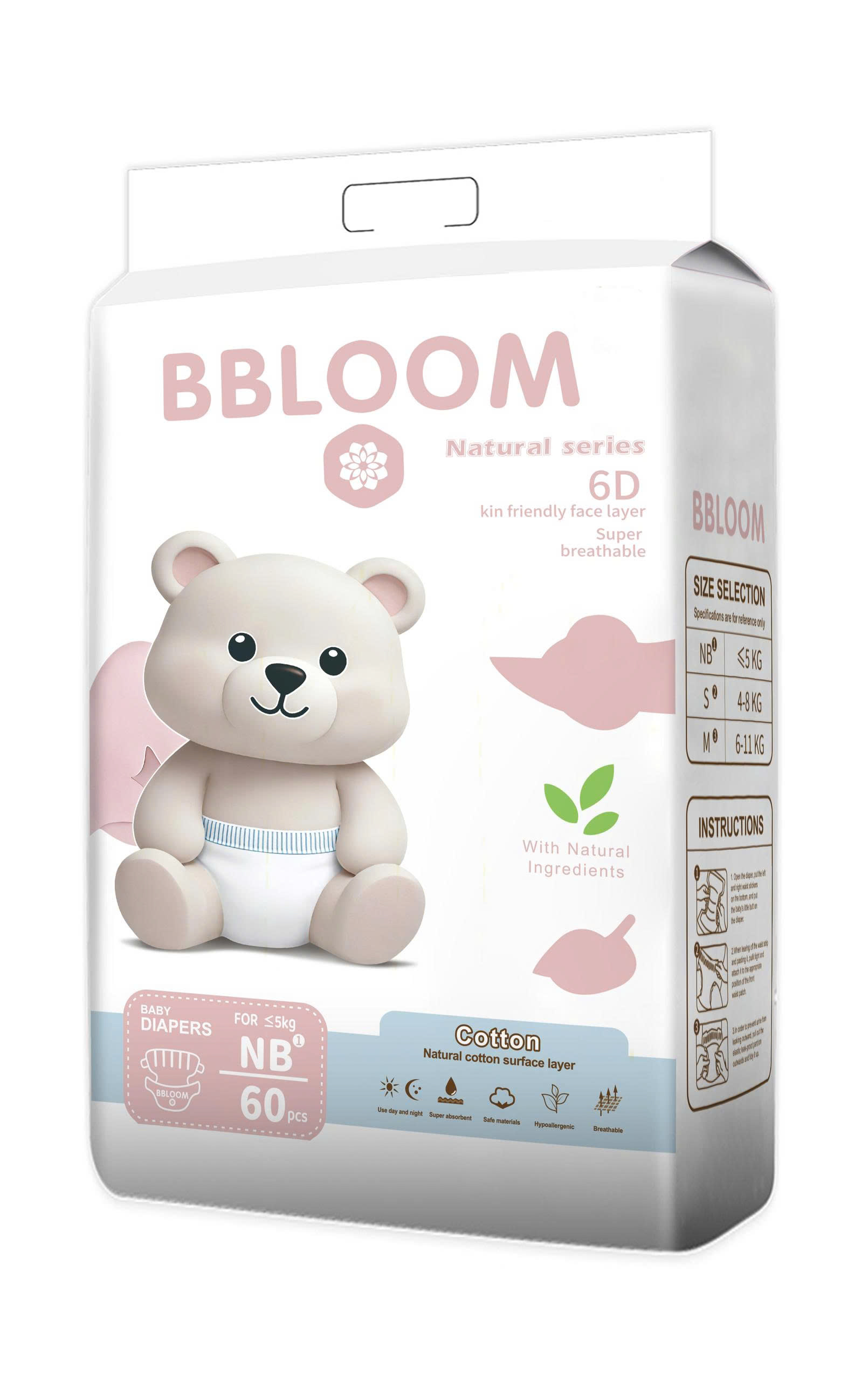 Bỉm BBLLOM Natural Series siêu mỏng nhẹ thấm hút cực cao